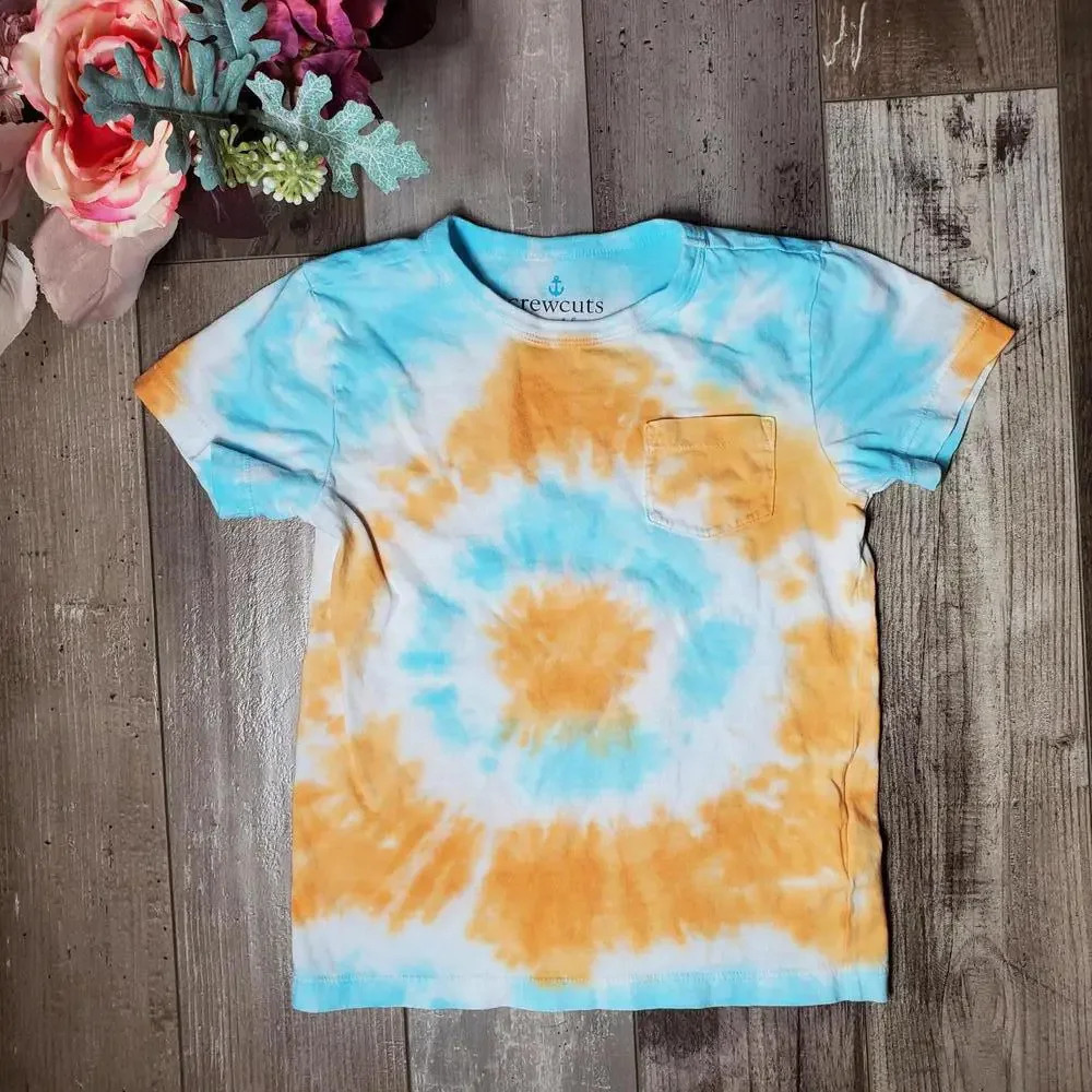 Crewcuts Re-Imagined by J.Crew 100% Cotton Short Sleeve Tie-Dye Tee Size 4-5